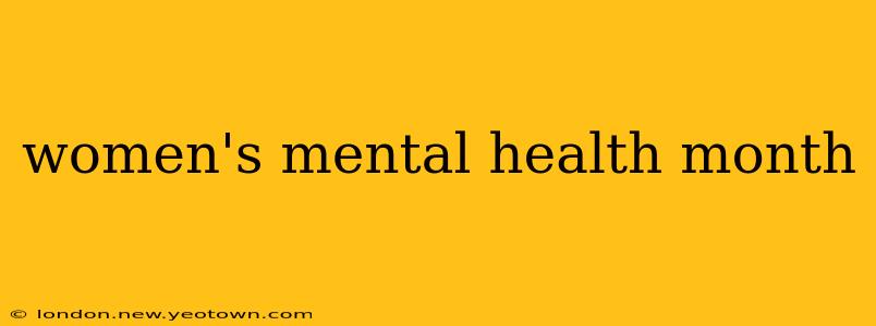 women's mental health month