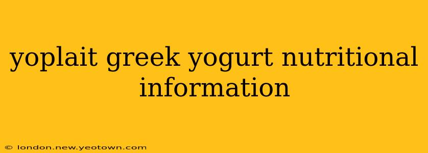 yoplait greek yogurt nutritional information