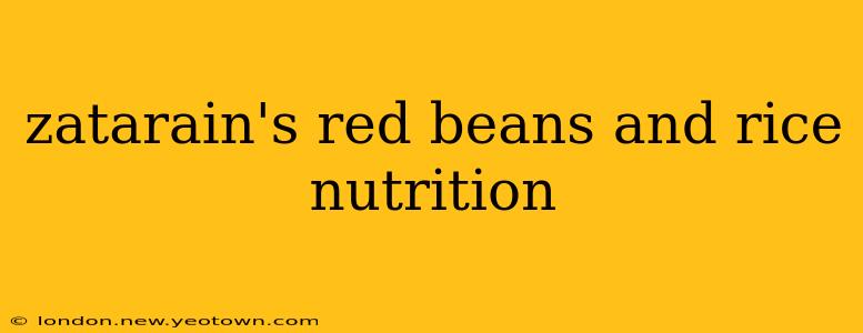 zatarain's red beans and rice nutrition