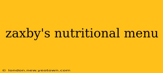zaxby's nutritional menu